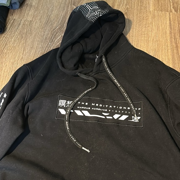 Rage Nation Marcus Aurelius PHILOSOPHER STOIC DIGITAL HIDDEN POCKET HOODIE 3XL - Picture 3 of 5